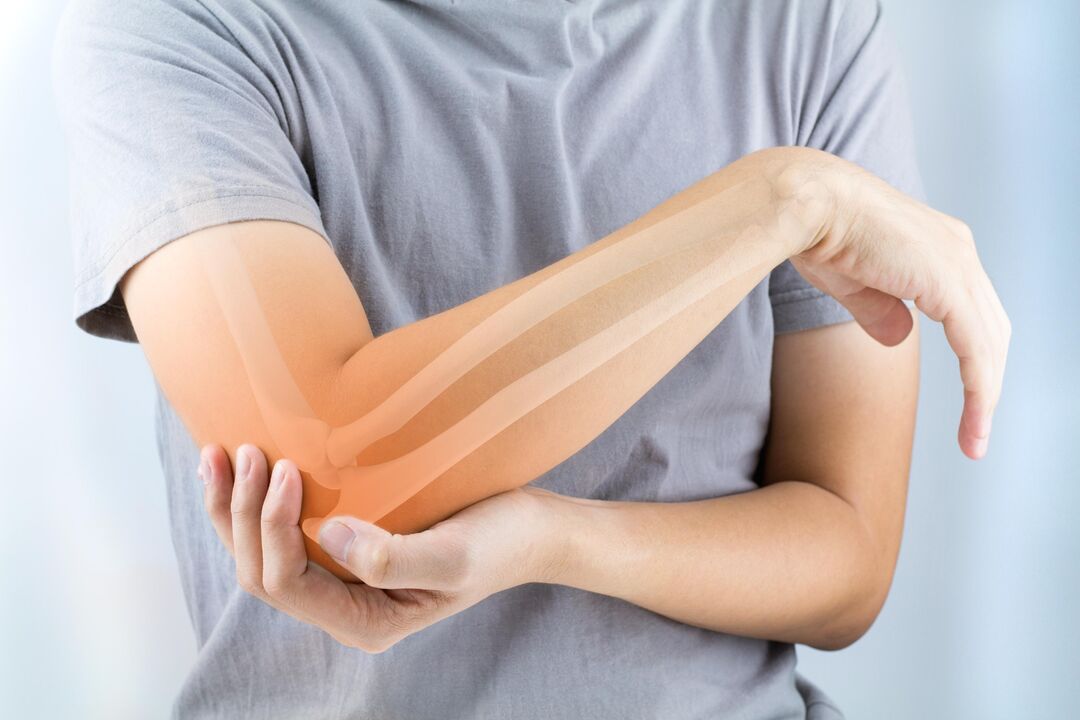 pijn in het ellebooggewricht en de behandeling ervan met Hondroine-gel